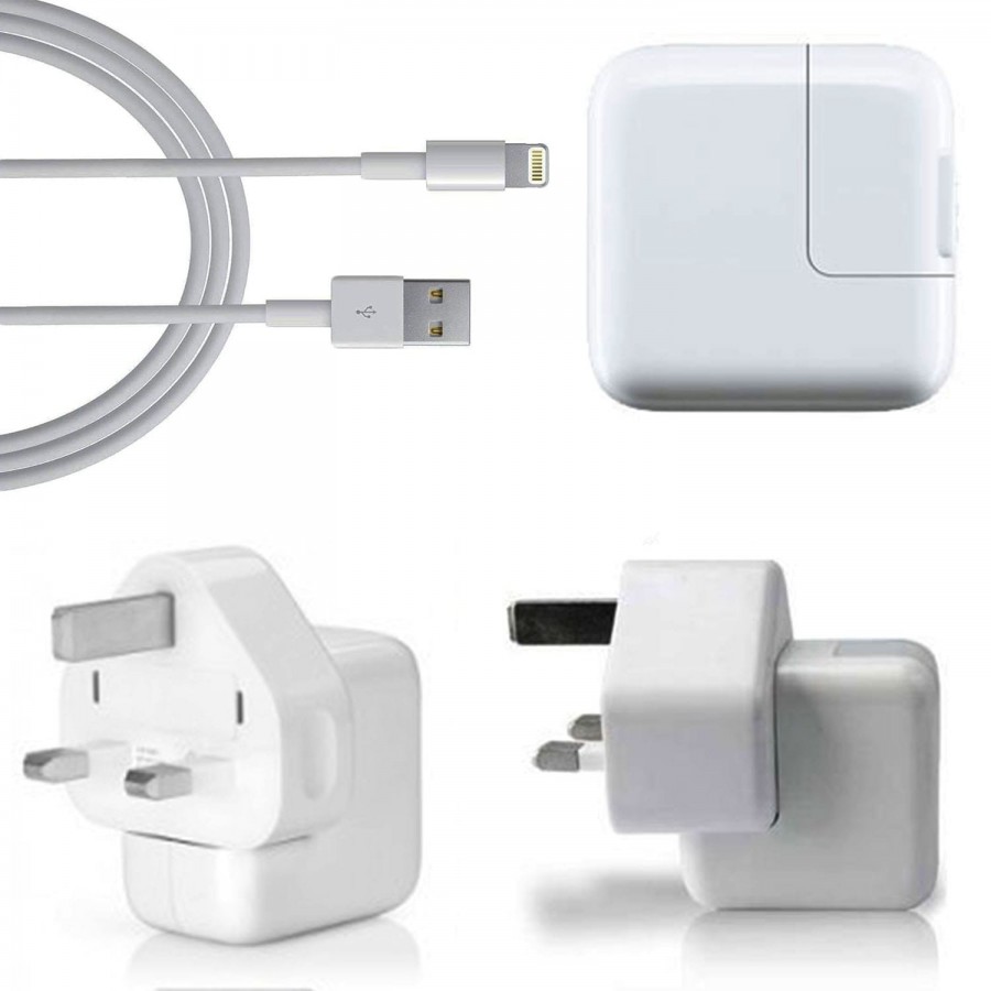 Refurbished Genuine Apple iPad 4, Air & Mini Mains Charger with Data Cable, A - White