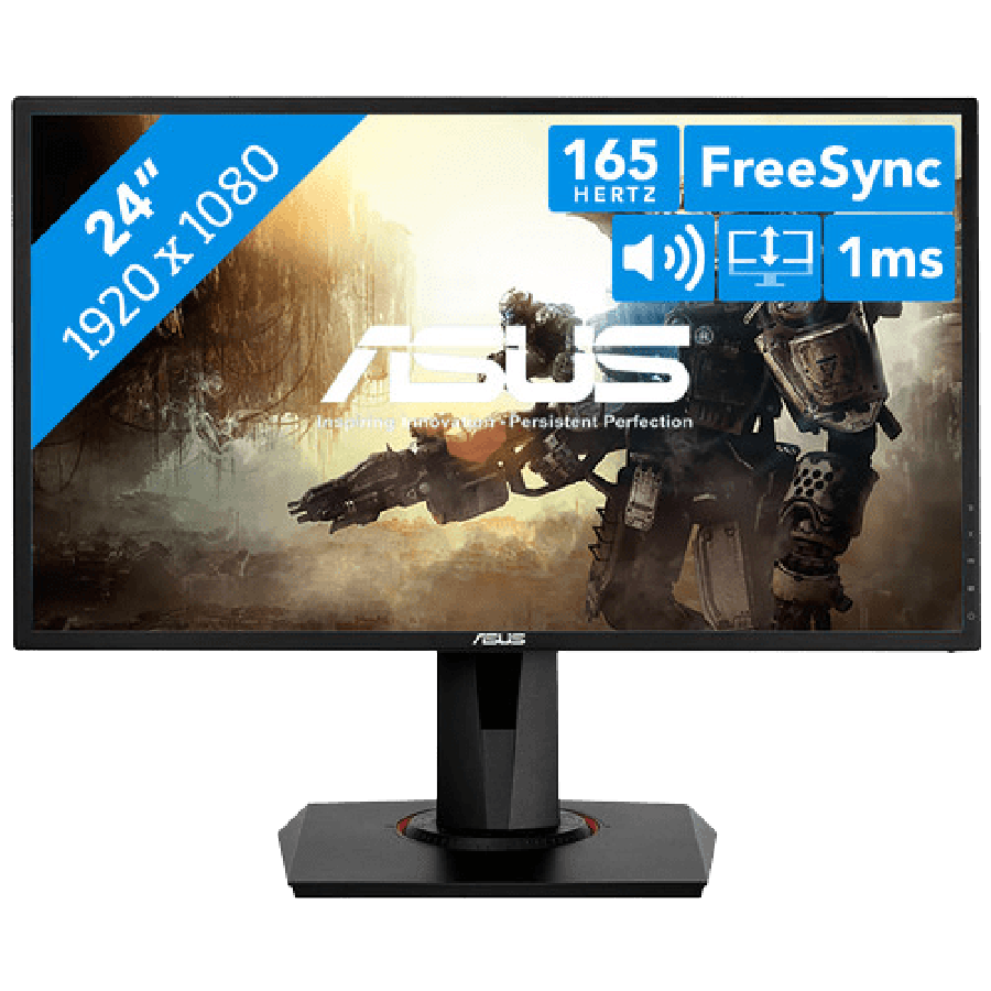 Asus 24-inch Gaming Monitor (VG248QG), 1920 x 1080, 1ms, DVI, HDMI, DP, Speakers, FreeSync, 165Hz, Speakers, VESA