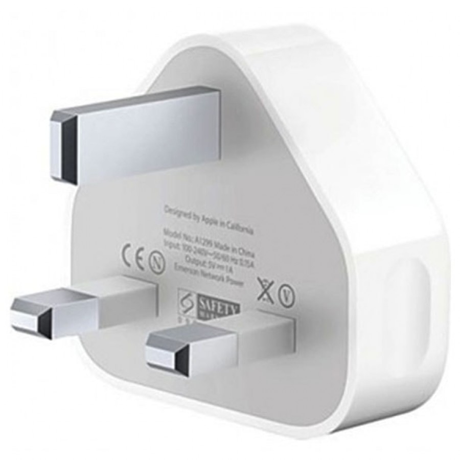 Refurbished Official Apple iPhone/iPod UK Mains USB Adapter - A1299, A - White