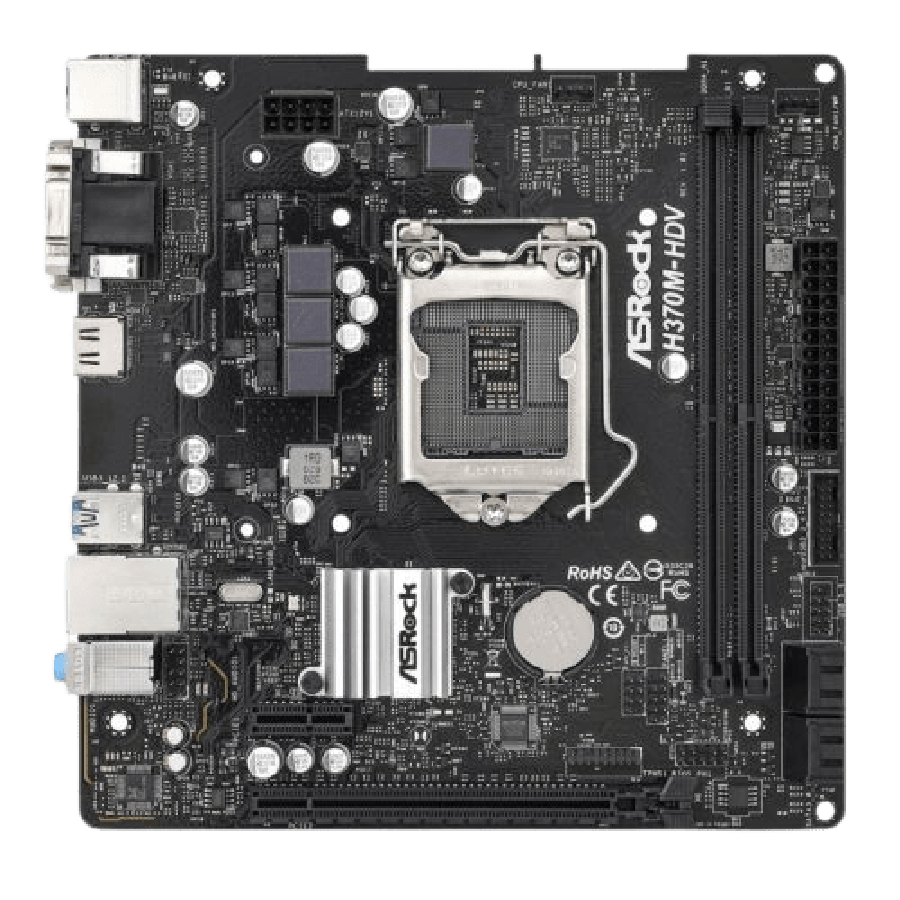 Asrock H370M-HDV, Intel H370, 1151, Micro ATX, 2 DDR4, VGA, DVI, HDMI