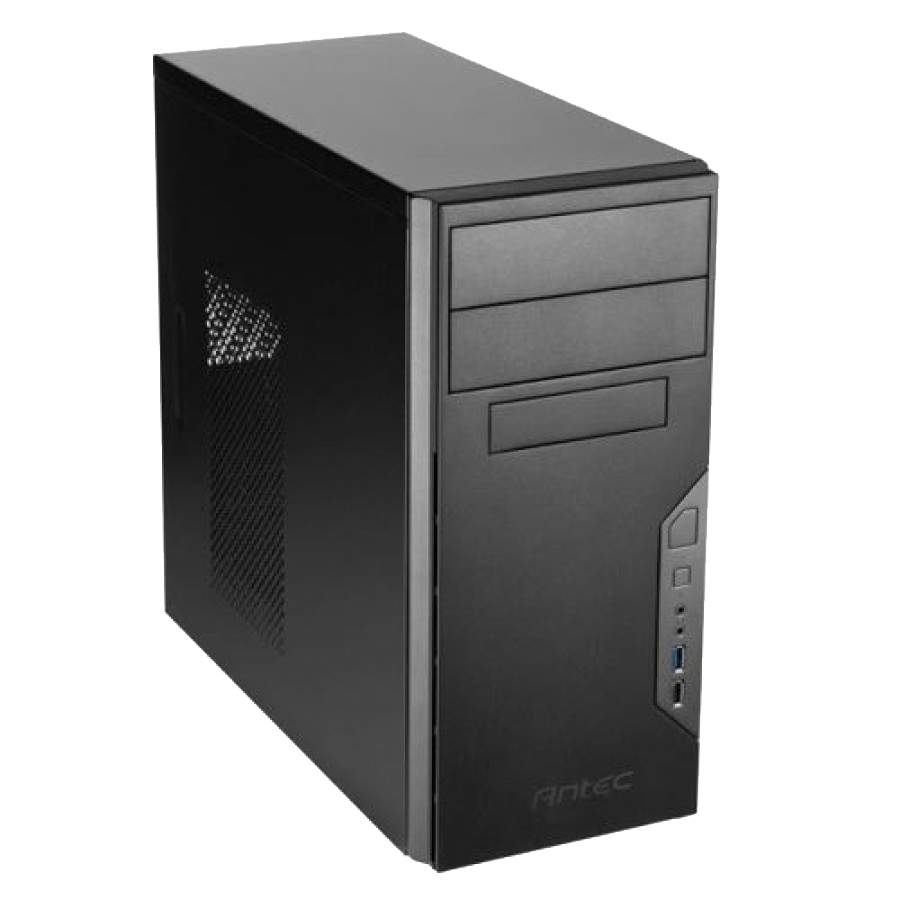 Antec VSK3000B U3/U2 Micro ATX Case, No PSU, 9.2cm Fan, USB 3.0, Black with Black Interior