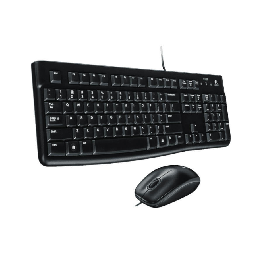 Logitech MK120 Wired Keyboard and Mouse Kit - Black