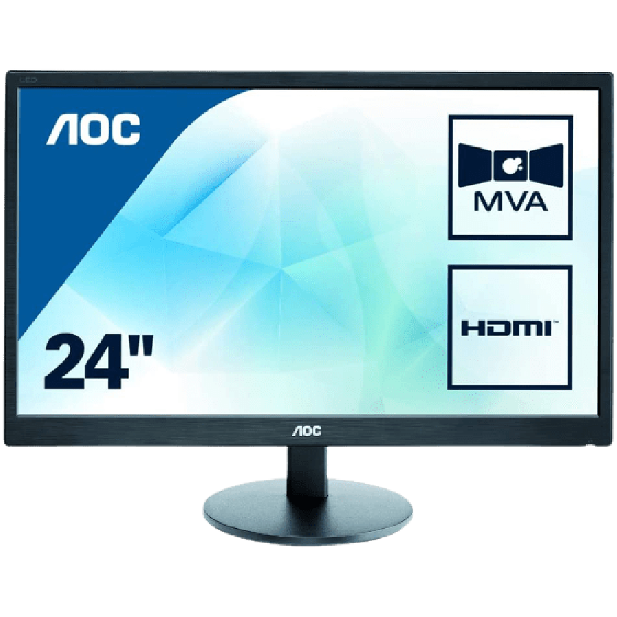 AOC 23.6-inch LED Monitor (M2470SWH), 1920 x 1080, 5ms, VGA, 2 HDMI, Speakers, VESA, 3 Years On-site Warranty