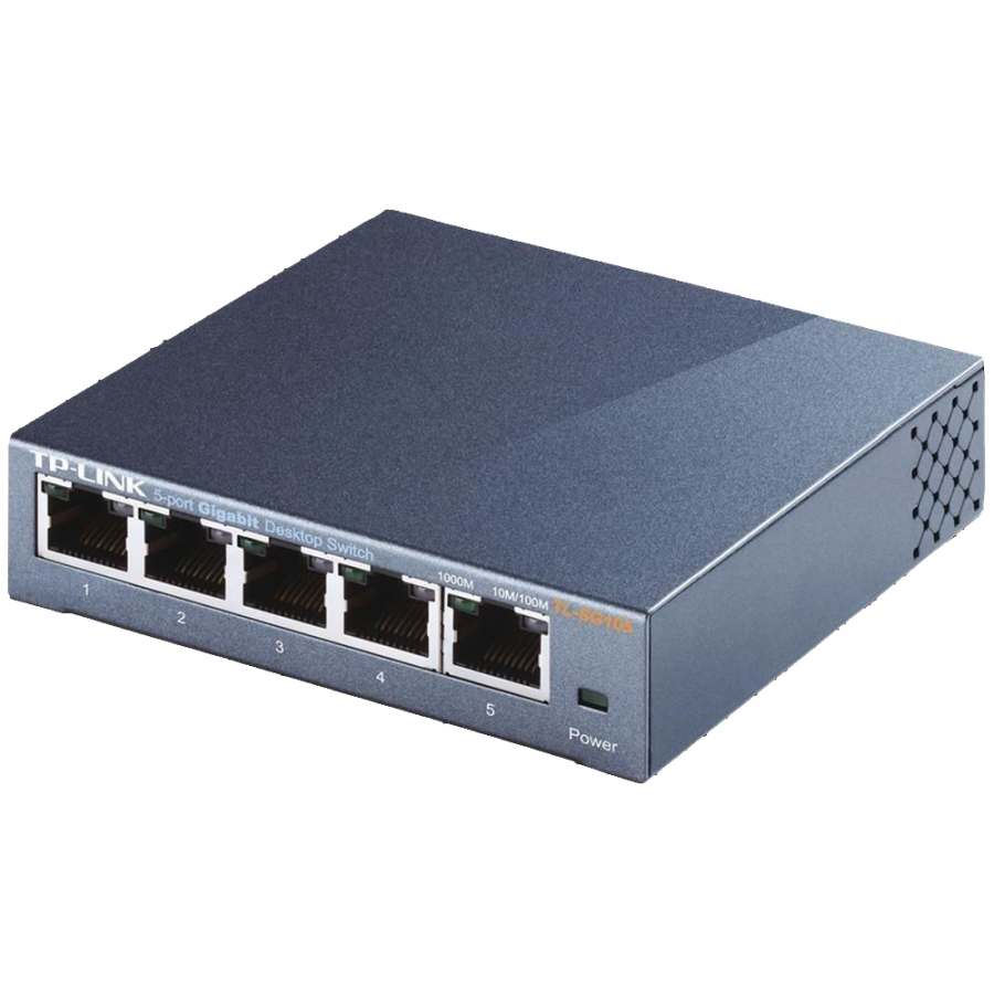 TP-Link  (TL-SG1005P)  5-Port Gigabit Unmanaged Desktop Switch, 4 Port PoE, Steel Case