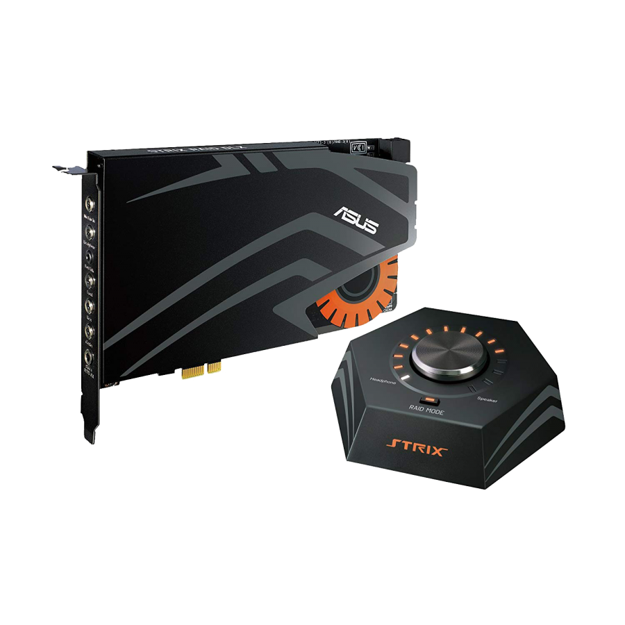 Asus STRIX RAID PRO Gaming Soundcard, PCIe, 7.1, Audiophile-Grade DAC, 116dB SNR, Raid Mode & Control Box