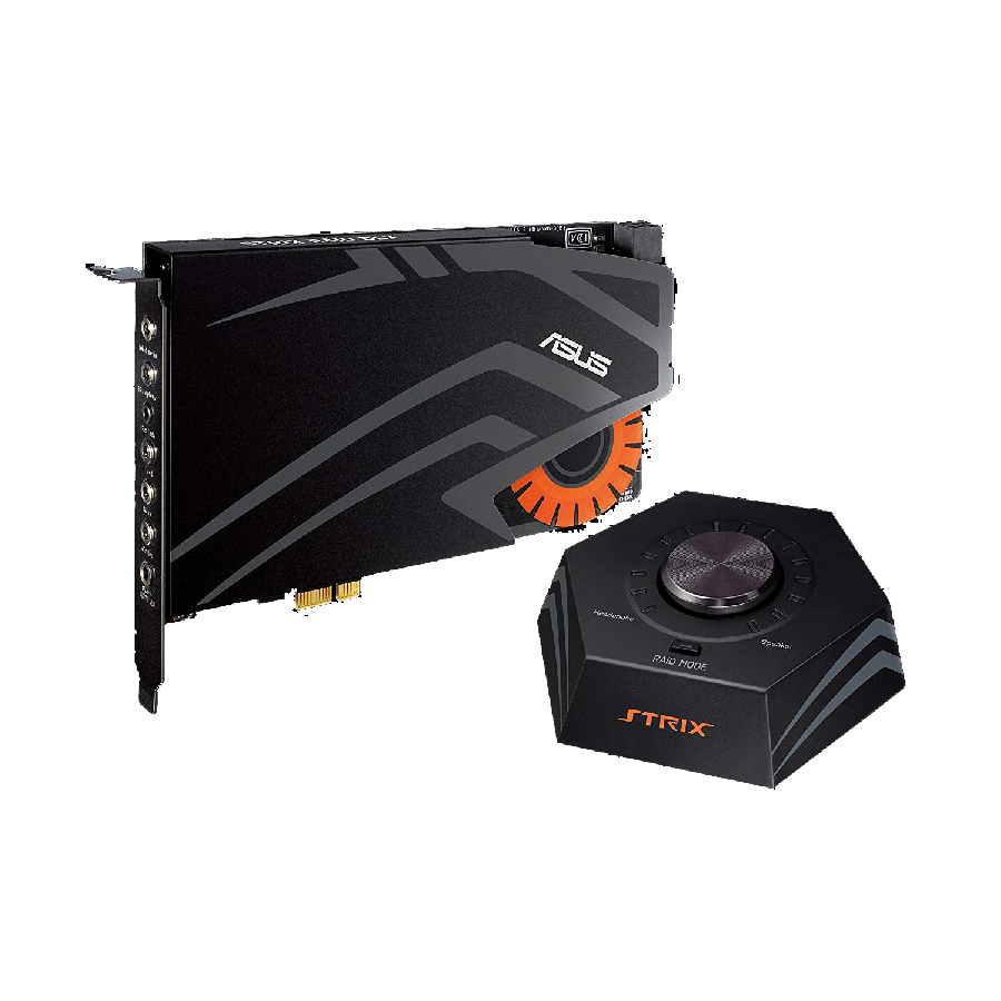 Asus STRIX RAID DLX Gaming Soundcard, PCIe, 7.1, Audiophile-Grade DAC, 124dB SNR, Raid Mode & Control Box