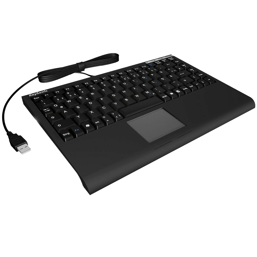 Keysonic ACK-540U+ Wired Mini Keyboard USB Built-in Touchpad - Black