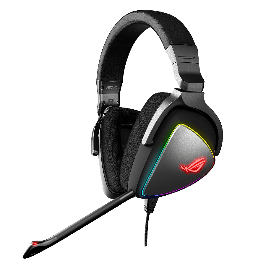 Asus ROG DELTA RGB Gaming Headset, USB-C (USB2 Adapter), Hi-Fi ESS Quad-DAC, Boom Mic, Aura Sync