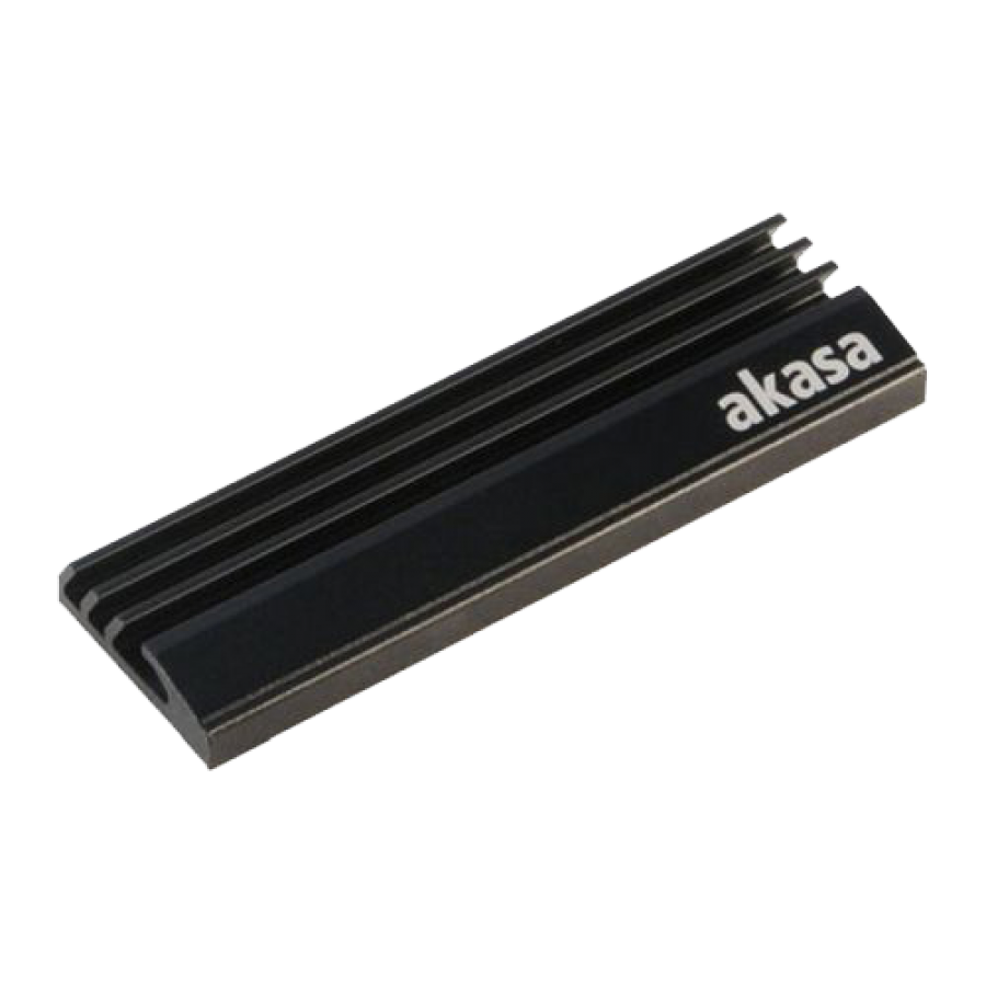 Akasa Passive Cooler for M.2 2280 SSDs, Aluminium Heatsink, Black