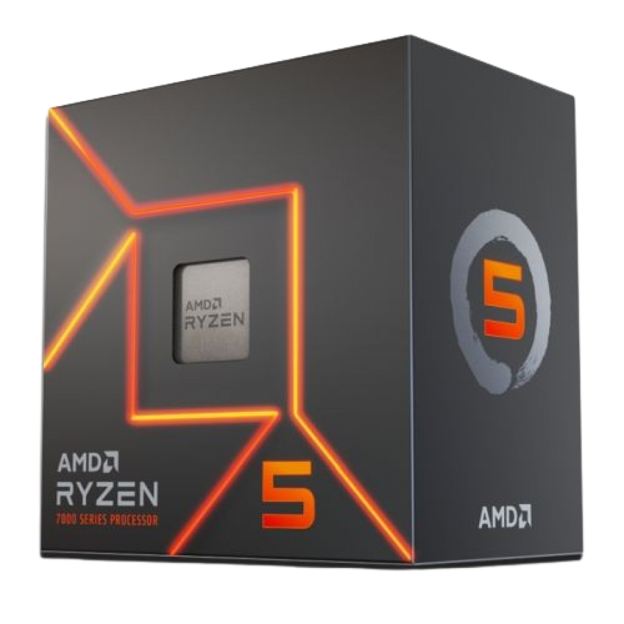 AMD Ryzen 5 7600 CPU w/ Wraith Stealth Cooler, AM5, 3.8GHz (5.1 Turbo), 6-Core, 65W, 38MB Cache, 5nm, 7th Gen, Radeon Graphics