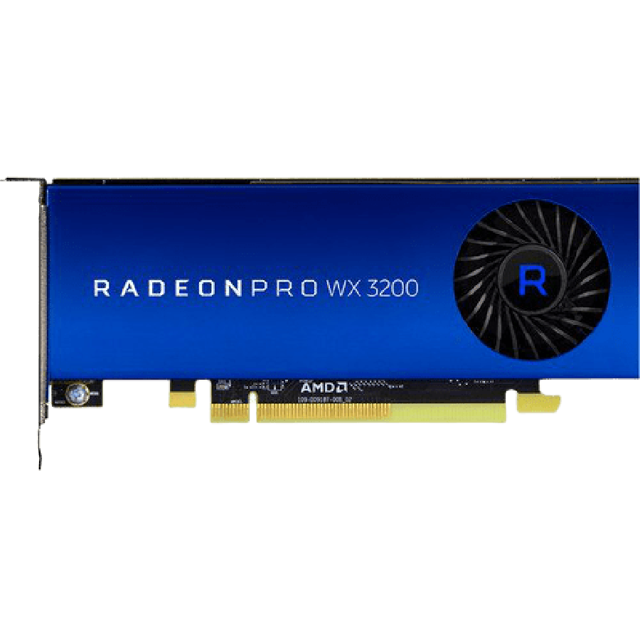 AMD Radeon Pro WX 3200 Professional Graphics Card, 4GB DDR5, 4 miniDP, 1.66TFLOPS, Low Profile