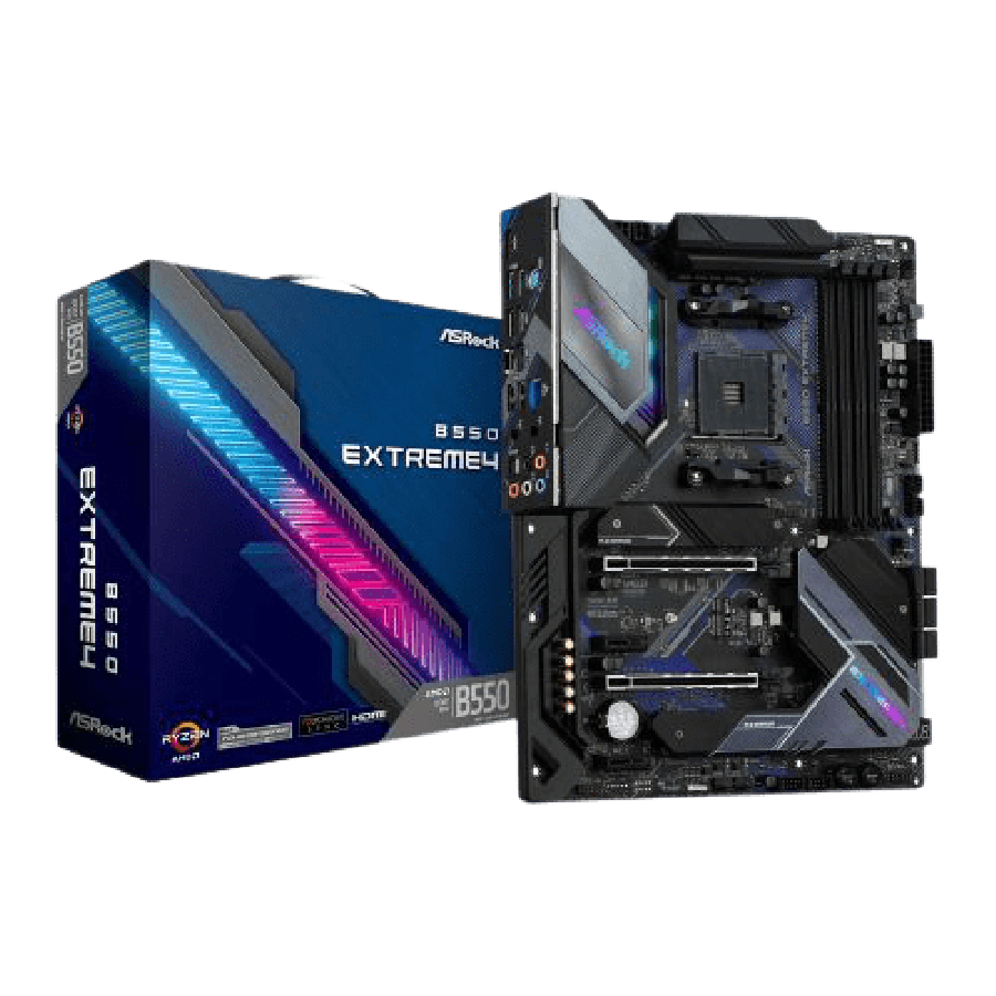 Asrock B550 EXTREME4, AMD B550, AM4, ATX, 4 DDR4, HDMI, XFire, 2.5GB LAN, PCIe4, RGB Lighting, M.2