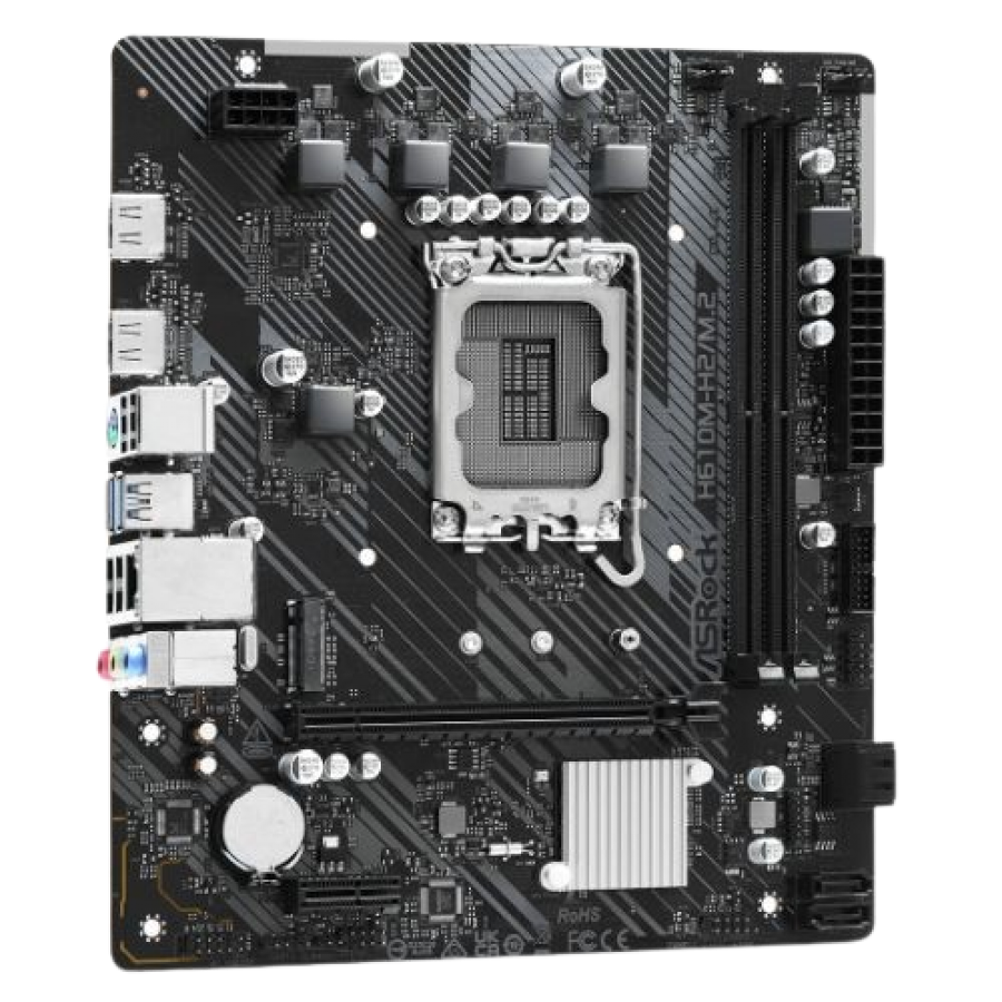Asrock H610M-H2/M.2, Intel H610, 1700, Micro ATX, 2 DDR4, 2 HDMI, GB LAN, PCIe4, 1x M.2