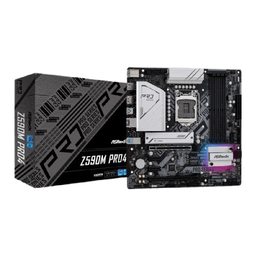 Asrock Z590M PRO4, Intel Z590, 1200, Micro ATX, 4 DDR4, XFire, HDMI, DP, RGB, 2x M.2