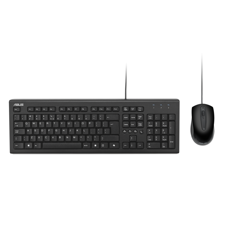 Brand New Asus U2000 Wired Keyboard and Mouse Desktop Kit, USB, 1000 DPI, Multimedia