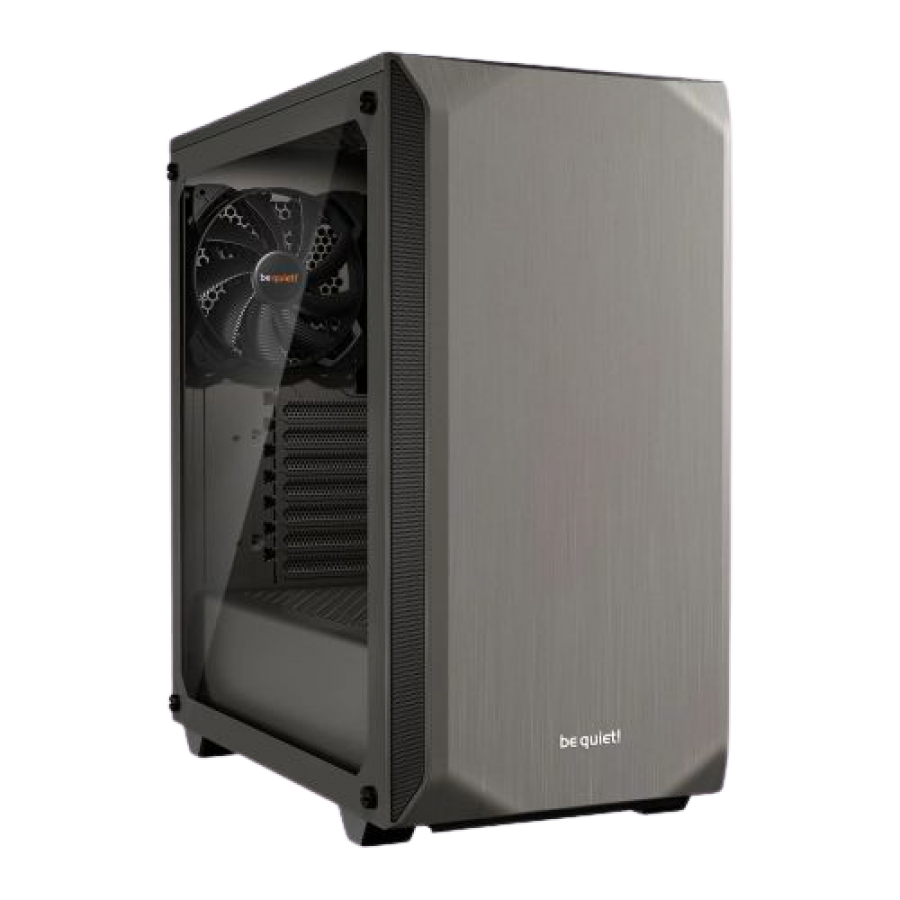 Be Quiet! Pure Base 500 Gaming Case with Window, ATX, No PSU, 2 x Pure Wings 2 Fans, PSU Shroud, Metallic Grey