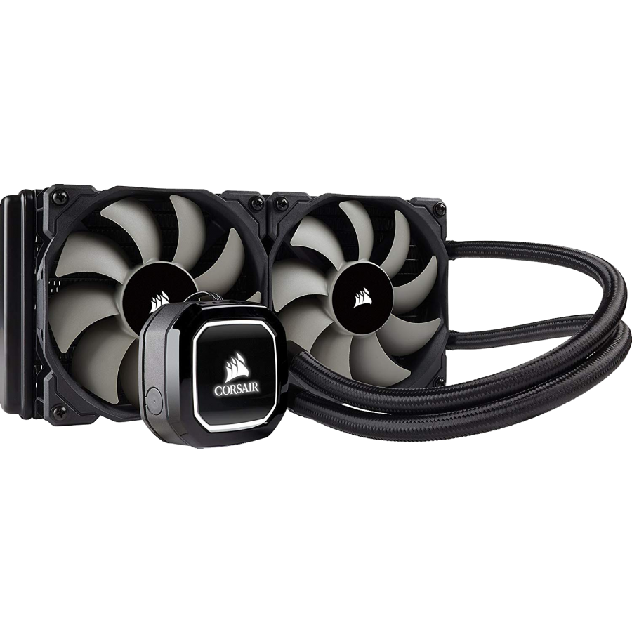 Corsair Hydro H100X 240mm Liquid CPU Cooler, 2 x 12cm PWM Fans, LED Pump Head