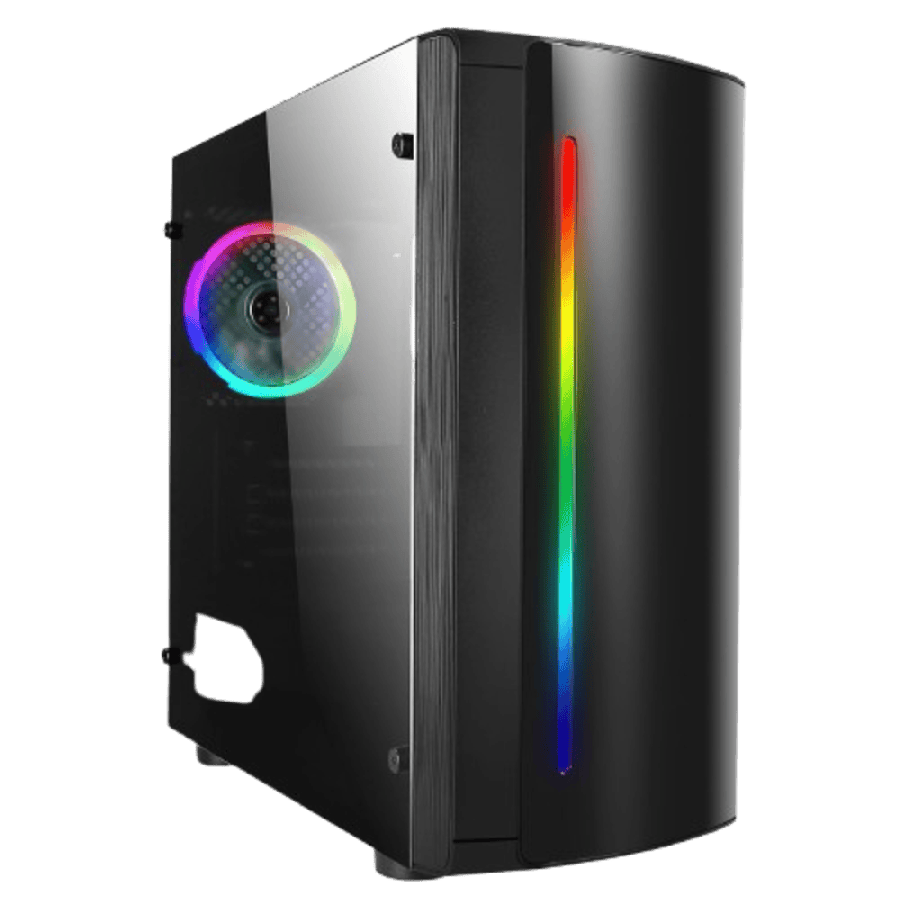 Beam MATX Gaming Case Rainbow RGB Strip 1 x Rainbow RGB fan Acrylic Side