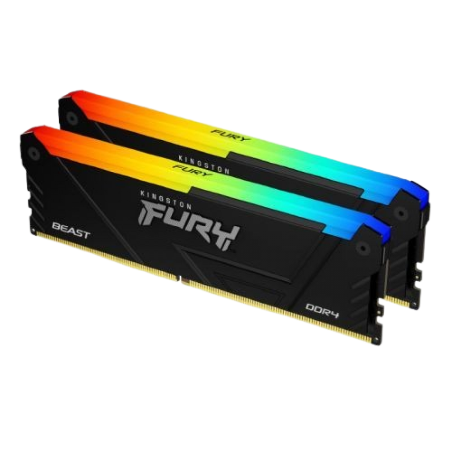 Kingston Fury Beast RGB 32GB Kit (2 x 16GB), DDR4, 3200MHz (PC4-25600), CL16, XMP, DIMM Memory
