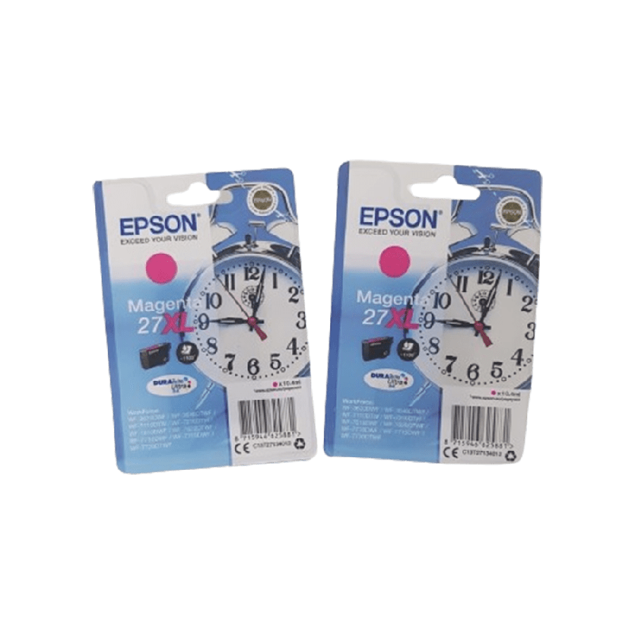 Brand New EPSON 27XL/ Magenta Cartridge/ ORIGINAL T2713/ ALARM CLOCK/ (Pack of 2)