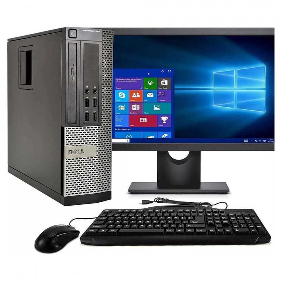 Refurbished 1 Ultra Fast Dell Full Set Pc i5/ 22"/ 8GB RAM/ 256GB SSD/ 22" Monitor/ Wifi+Warranty