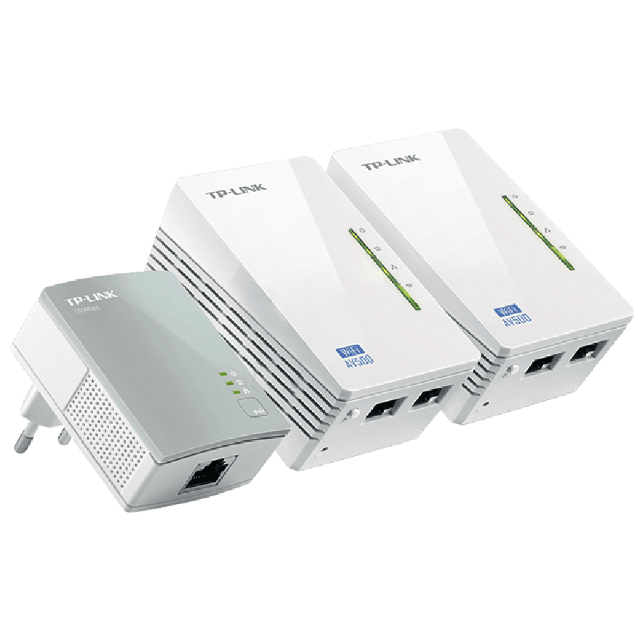 TP-LINK (TL-WPA4220T KIT) 300Mbps AV600 Wireless N Powerline Adapter Triple Kit - White