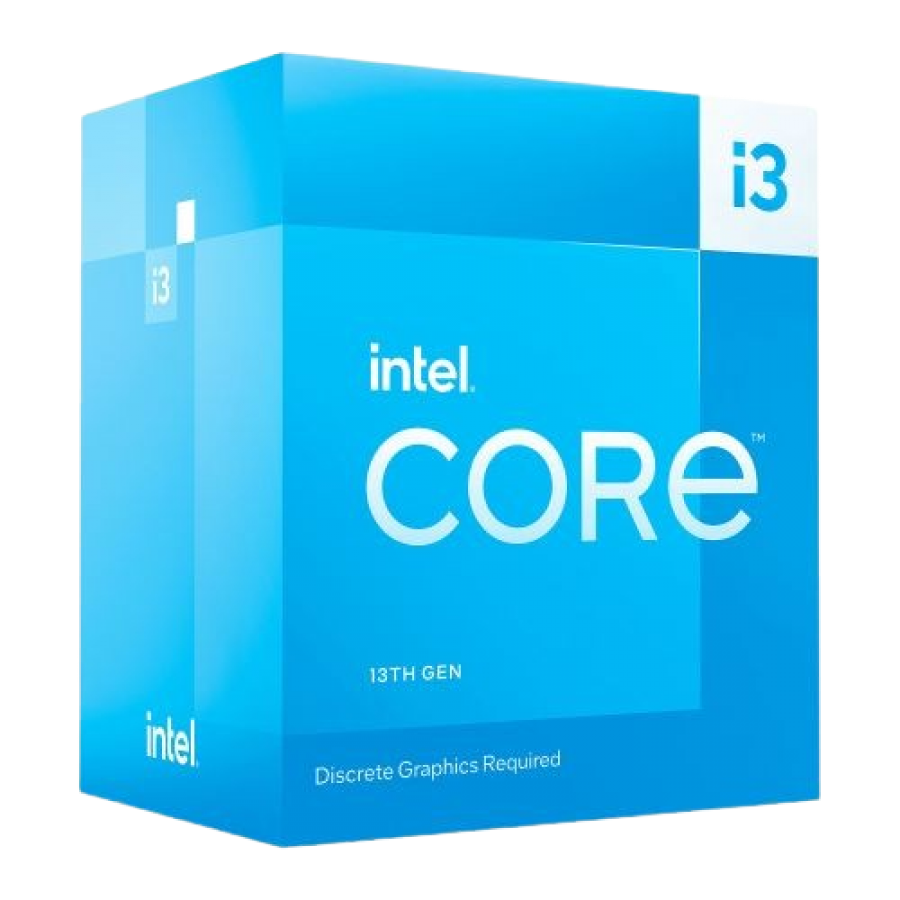 Intel Core i3-13100F CPU, 1700, 3.4 GHz (4.5 Turbo), Quad Core, 60W (89W Turbo), 10nm, 12MB Cache, Raptor Lake, No Graphics