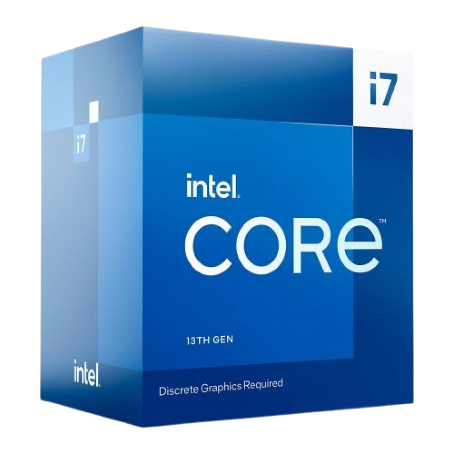 Intel Core i7-13700F CPU, 1700, 2.1 GHz (5.2 Turbo), 16-Core, 65W (219W Turbo), 10nm, 30MB Cache, Raptor Lake, No Graphics