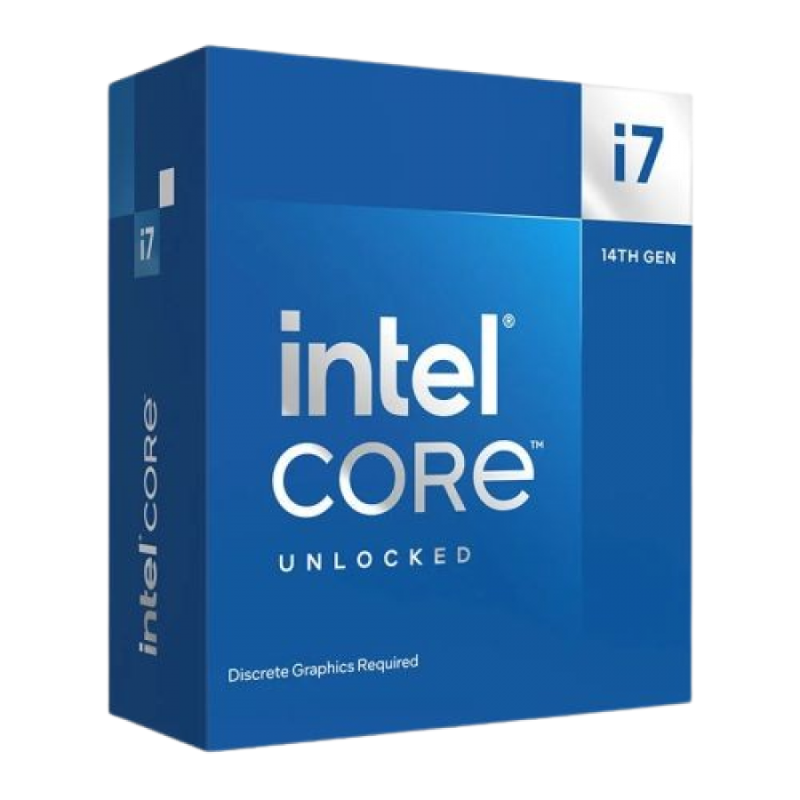Intel Core i7-14700KF CPU, 1700, 3.4 GHz (5.6 Turbo), 20-Core, 125W (253W Turbo), 10nm, 33MB Cache, Overclockable, Raptor Lake Refresh, No Graphics, NO HEATSINK/FAN