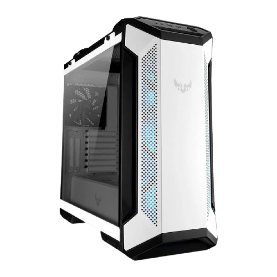 Asus TUF Gaming GT501 White Gaming Case w/ Window, E-ATX, No PSU, Tempered Smoked Glass, 3 x 12cm RGB Fans, Carry Handles