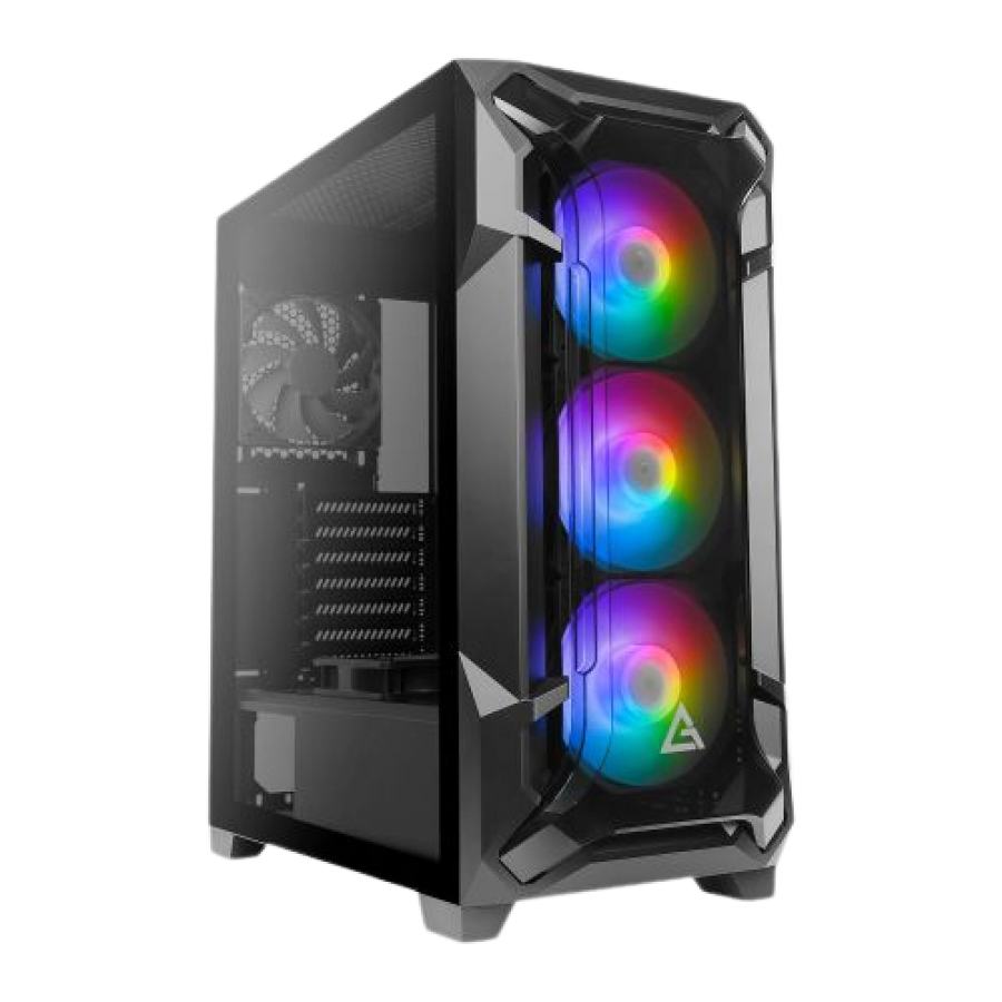 Antec DF600 FLUX RGB Gaming Case w/ Tempered Glass Window, ATX, No PSU, 5 x Fans (3 Front ARGB), Advanced Ventilation