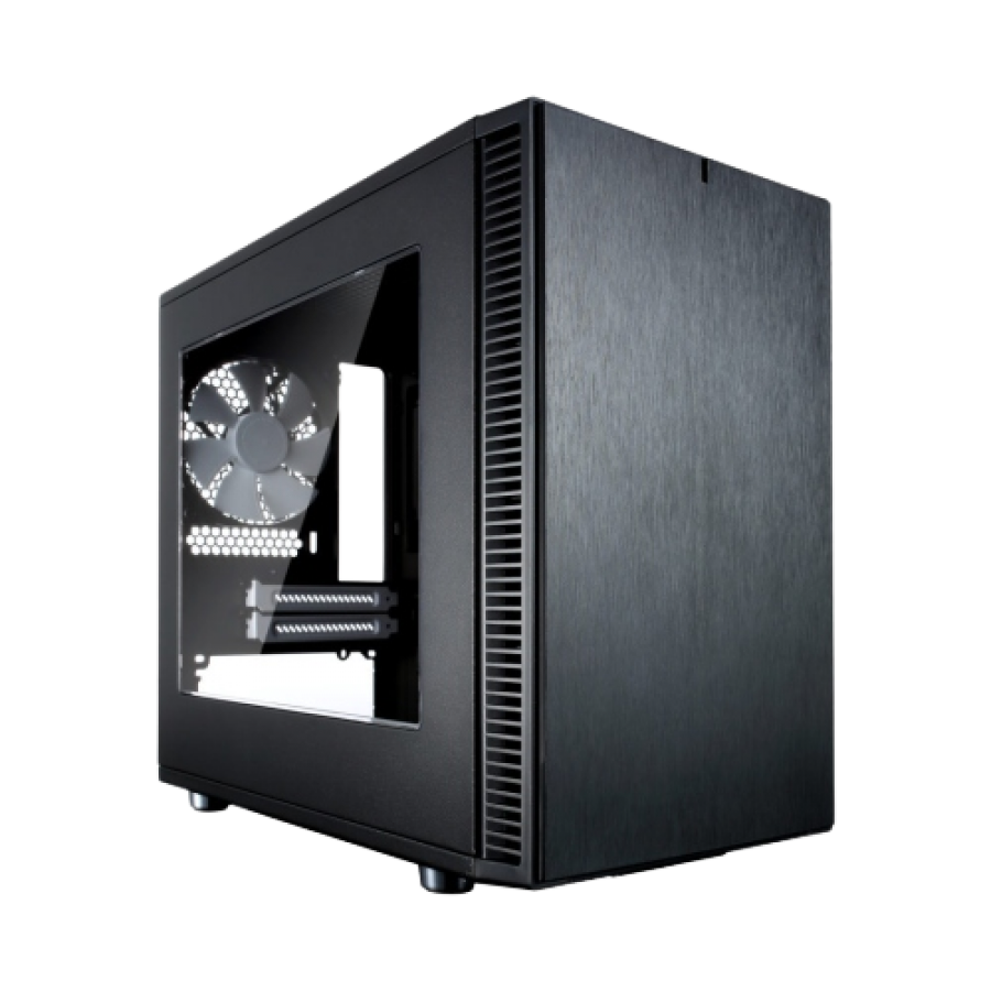 Fractal Design Define Nano S (Black Window) Quiet PC Case w/ Clear Window, Mini ITX, 2 Fans, ATX PSU & 315mm GPU Support, 280mm Watercooling, Up to 4 HDD/SSD