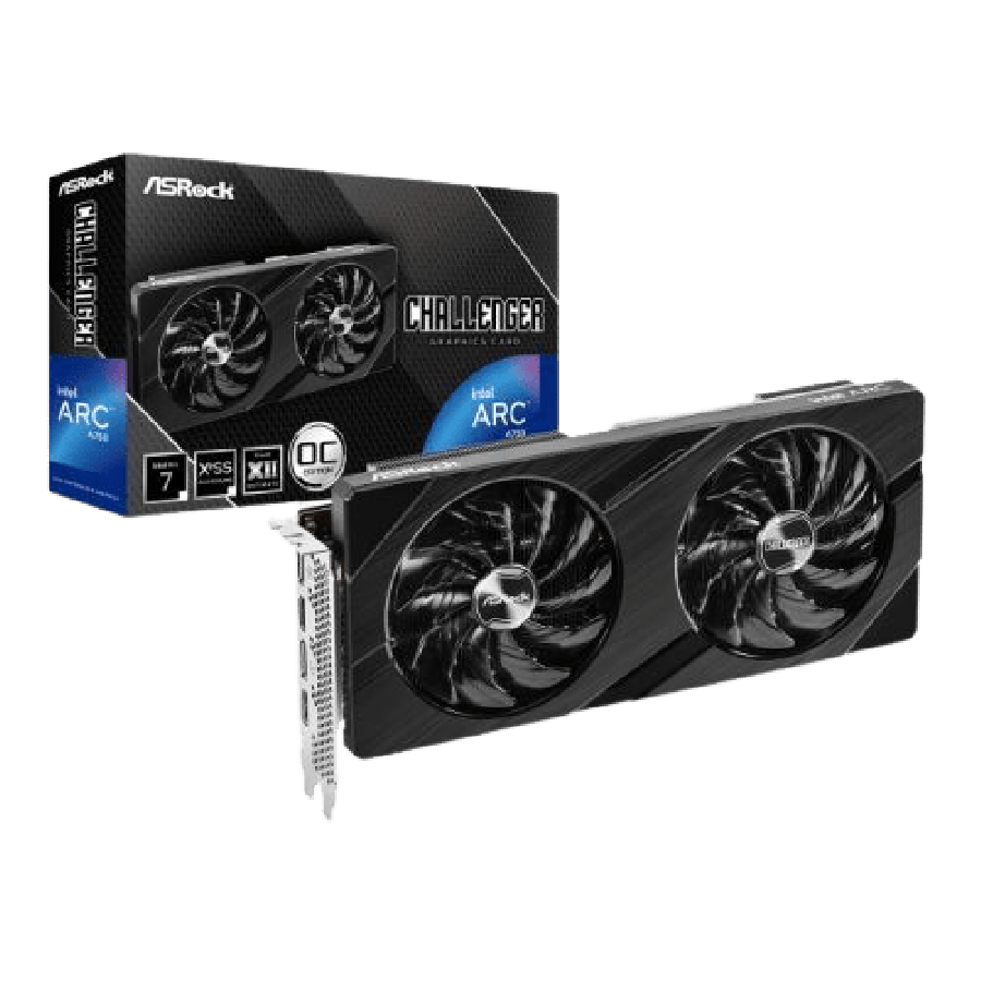 Brand New Asrock Intel ARC A750 Challenger D 8GB OC/8GB DDR6/PCIe4/2 HDMI/2 DP/2200MHz Clock/0dB Cooling/Overclocked