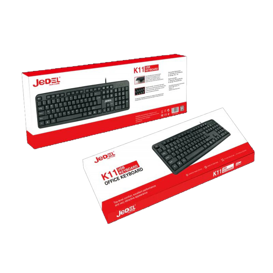 Brand New Jedel K11 Wired Keyboard, USB, Low Profile, Spill Resistant, Quiet Keys