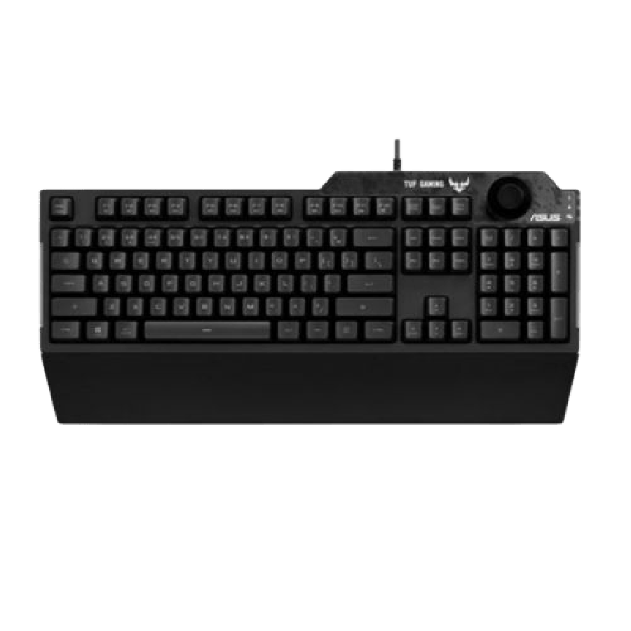 Brand New Asus TUF GAMING K1 RGB Keyboard with Volume Knob, 19-key Rollover, Side Light Bar & Armoury Crate, Spill Resistant, Detachable Wrist Rest