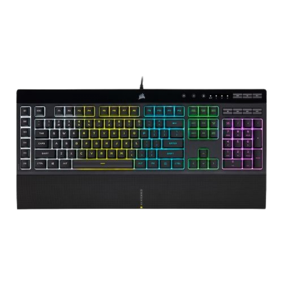 Brand New Corsair K55 RGB PRO Membrane Gaming Keyboard, USB, 5-Zone RGB, 12-Key Rollover, Anti-Ghosting, 6 Macros, IP42
