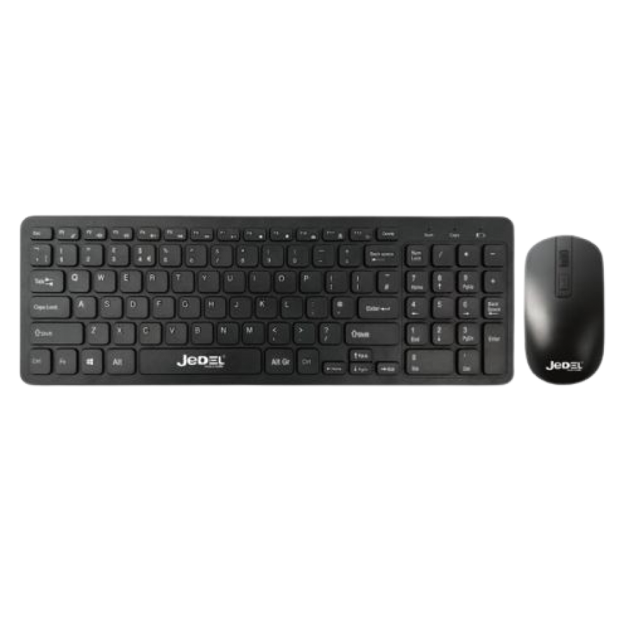 Brand New Jedel WS990 Wireless Multimedia Keyboard & Optical Mouse Desktop Kit, Black