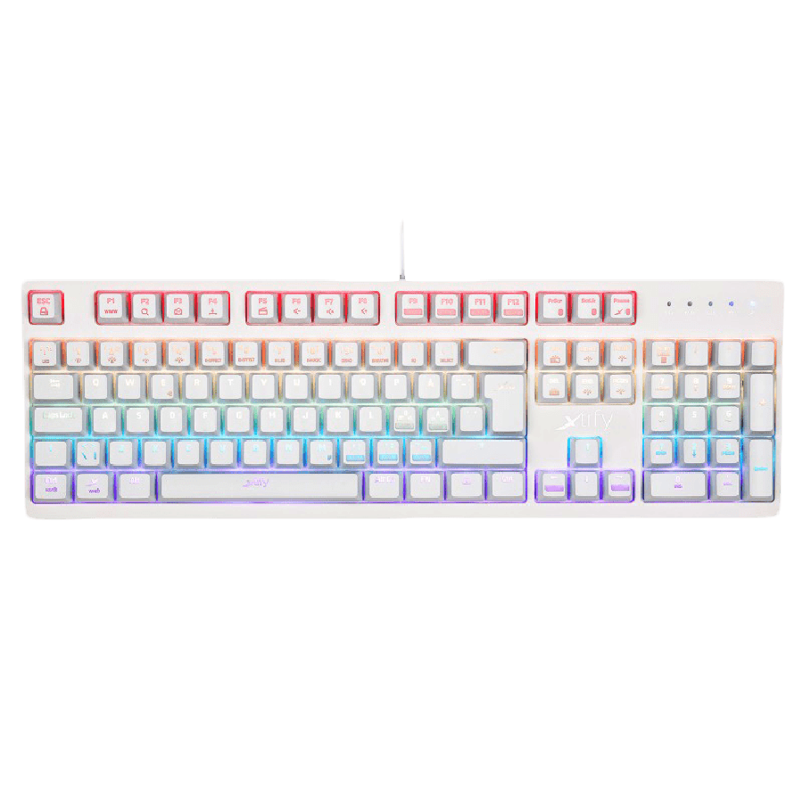 Xtrfy K2-RGB Mechanical Gaming Keyboard, Kailh Red Switches, RGB Lighting, Unlimited Anti Ghosting Keys, White