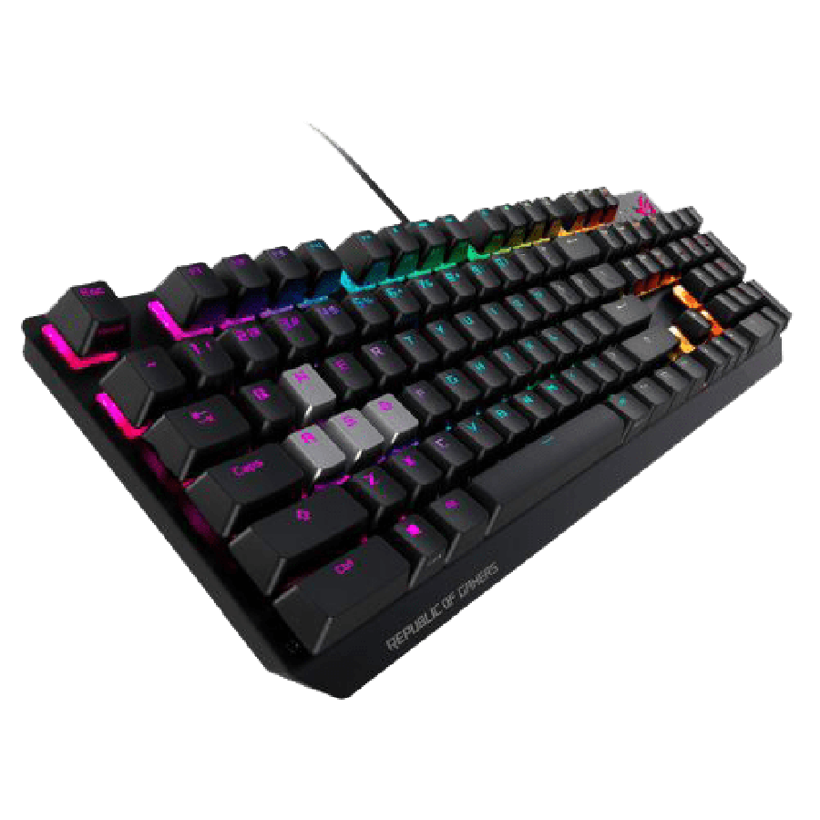Asus ROG STRIX SCOPE Mechanical RGB Gaming Keyboard, Cherry MX Red, Stealth Key, Aluminium Frame, Aura Sync - Black