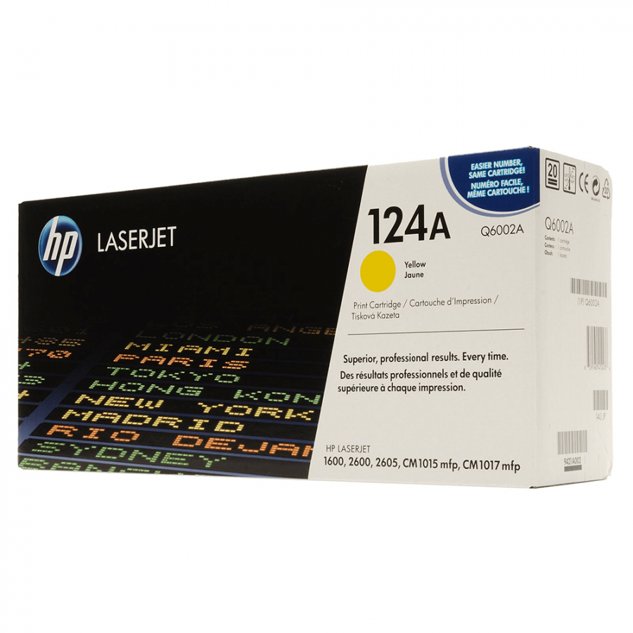 Brand New Genuine HP Q6002A 124A Yellow Toner Cartridge 1600/2600/2605/CM1015