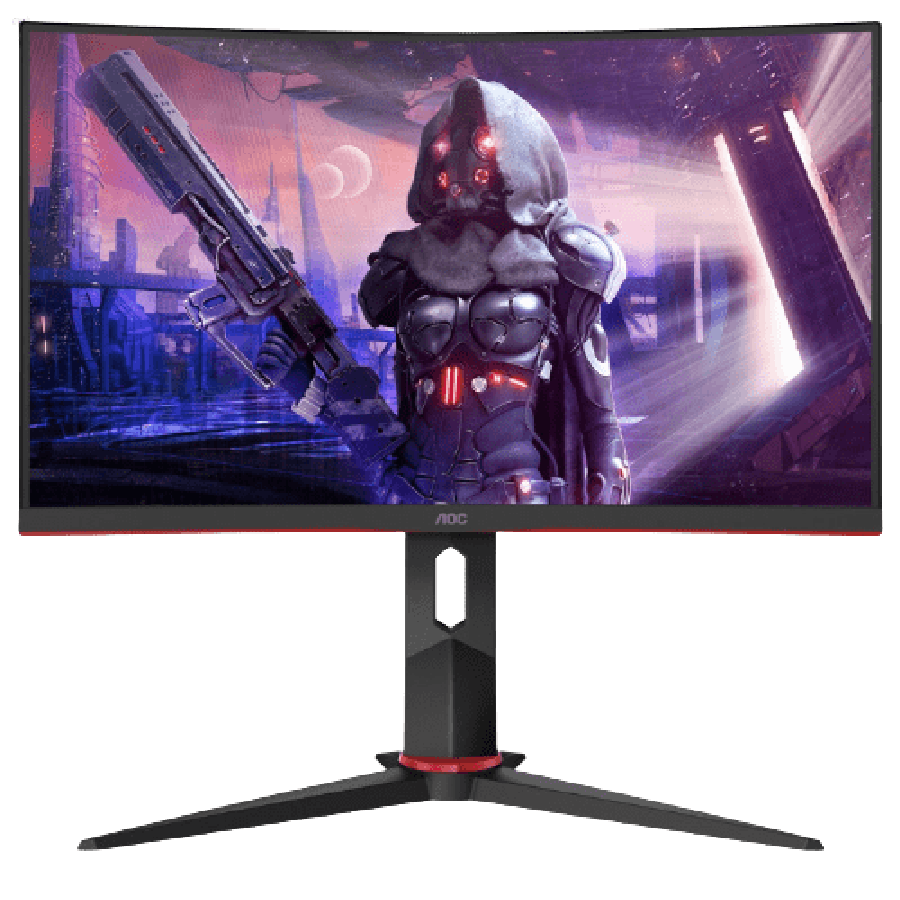 Brand New AOC C24G2U/BK 23.6-inch Widescreen VA LED Multimedia Curved Monitor-Black/Red (1920x1080/1ms/VGA/1xDP/2xHDMI)