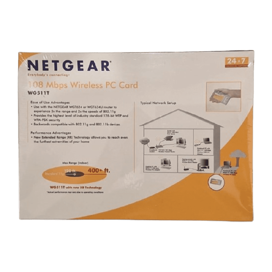 Brand New Netgear WG511T/ 108 Mbps/ Wireless PC Card 