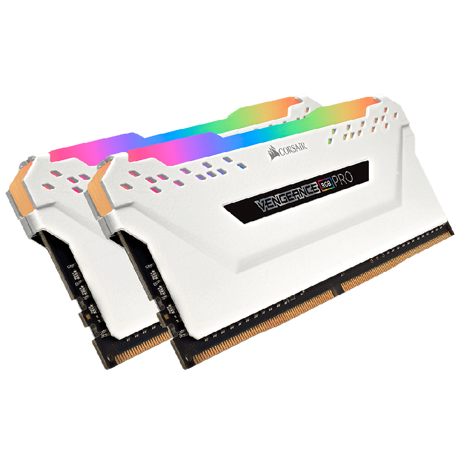 Corsair Vengeance RGB Pro 16GB Memory Kit (2 x 8GB), DDR4, 3200MHz (PC4-25600), CL16, XMP 2.0, White