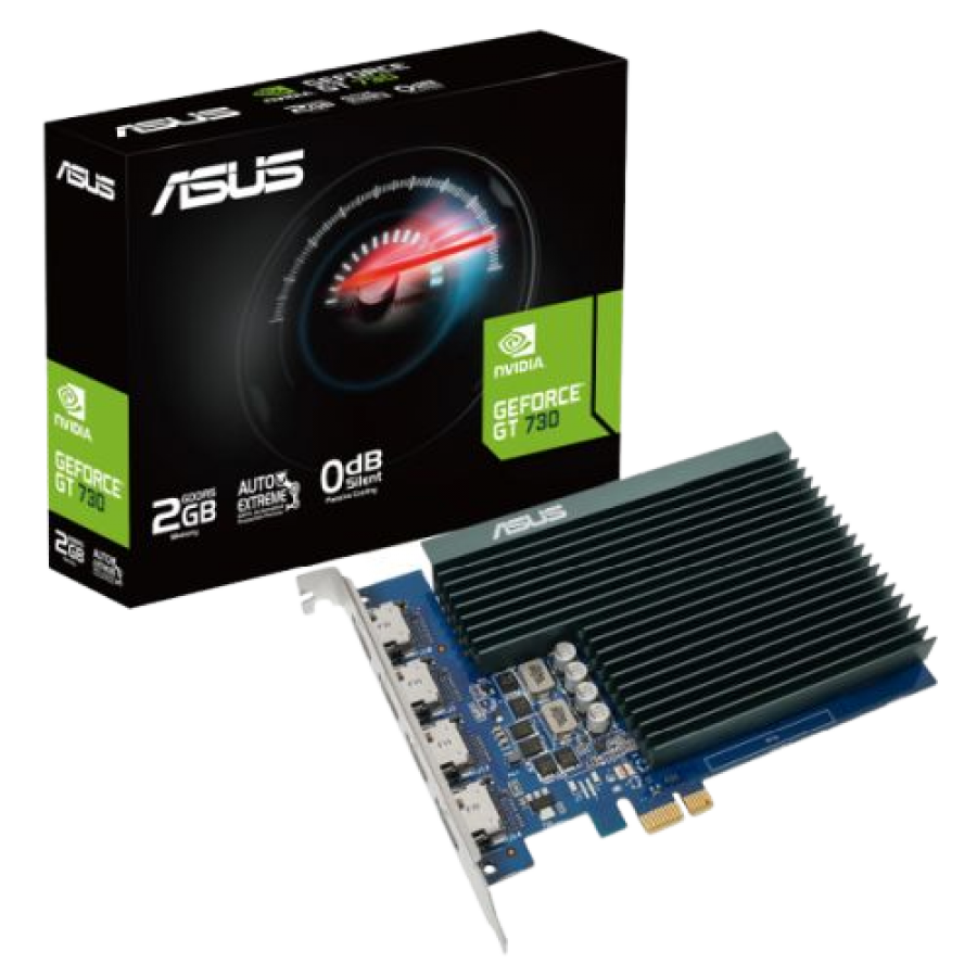 Asus GT730, 2GB DDR5, PCIe2, 4 x HDMI, 927 MHz, Passive, Single Slot