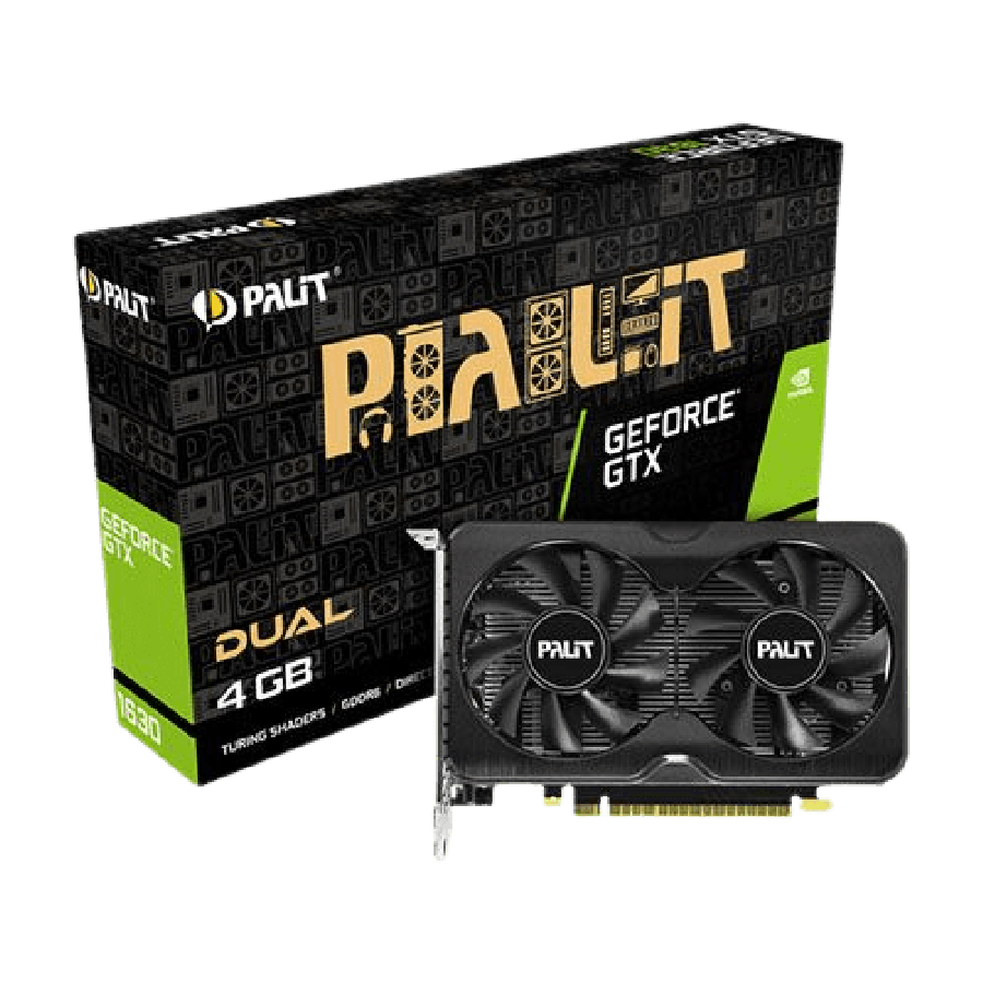 Palit GTX1630 DUAL, PCIe3, 4GB DDR6, HDMI, 2 DP, 1785MHz Clock, Compact