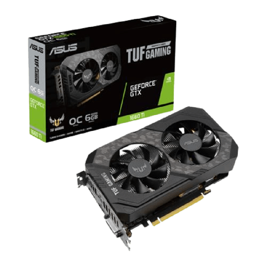 Asus TUF GAMING GTX1660 Ti EVO OC, PCIe3, 6GB DDR6, DVI, 2 HDMI, DP, 1845MHz Clock, Overclocked