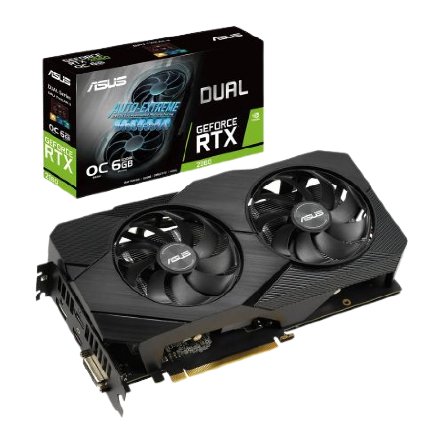 Asus DUAL RTX2060 OC EVO, 6GB DDR6, DVI, 2 HDMI, DP, 1785MHz Clock, Overclocked