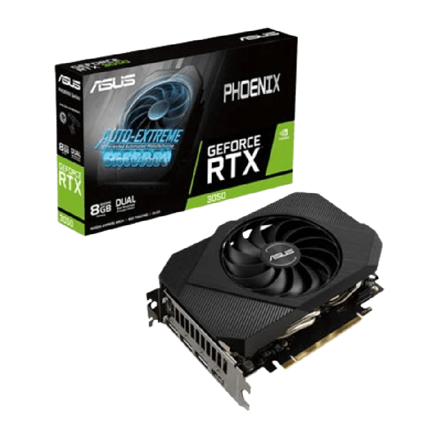 Asus Phoenix RTX3050, PCIe4, 8GB DDR6, HDMI, 3 DP, 1807MHz Clock, Compact