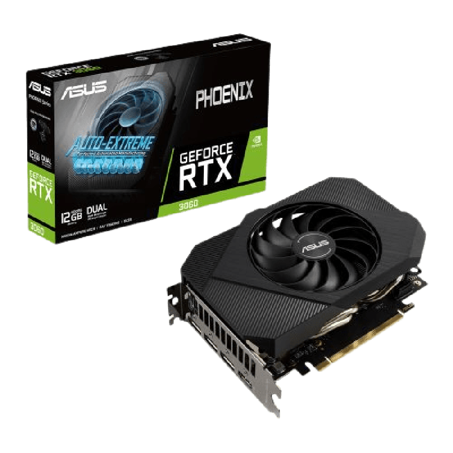 Asus Phoenix RTX3060 V2, 12GB GDDR6, 1807MHz Clock, HDMI, 3 DP, Compact, LHR