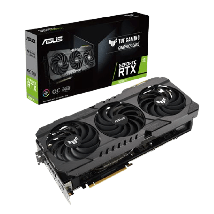 Asus TUF GAMING RTX3090 Ti OC, PCIe4, 24GB DDR6X, 2 HDMI, 3 DP, 1950MHz Clock, NVLink, Overclocked, RGB Lighting